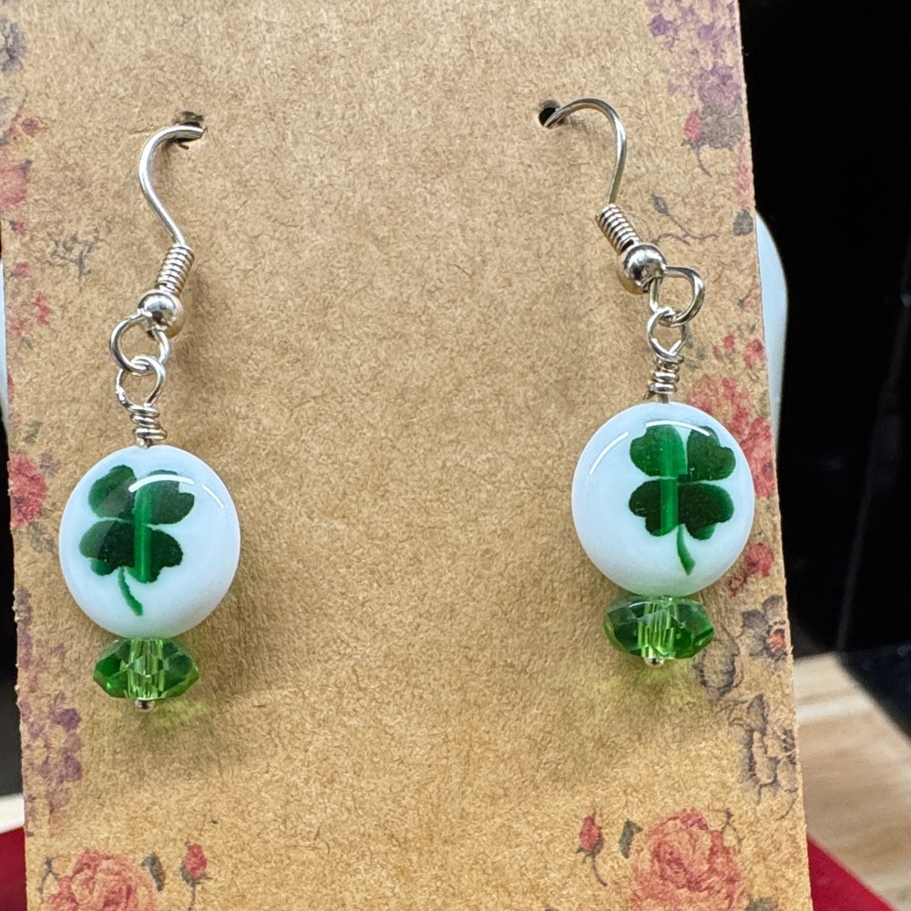 St. Patrick’s Day Green Clover Earrings 3/$22
